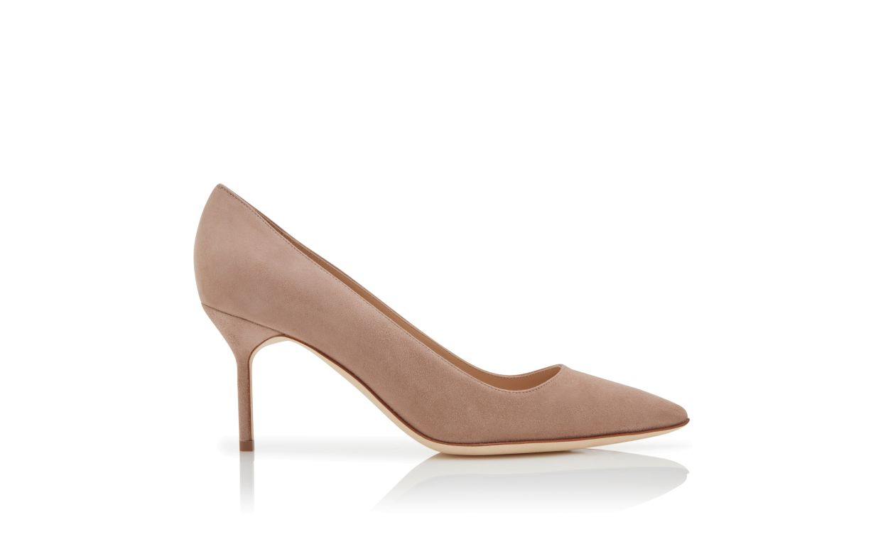 Light Beige Suede Pumps