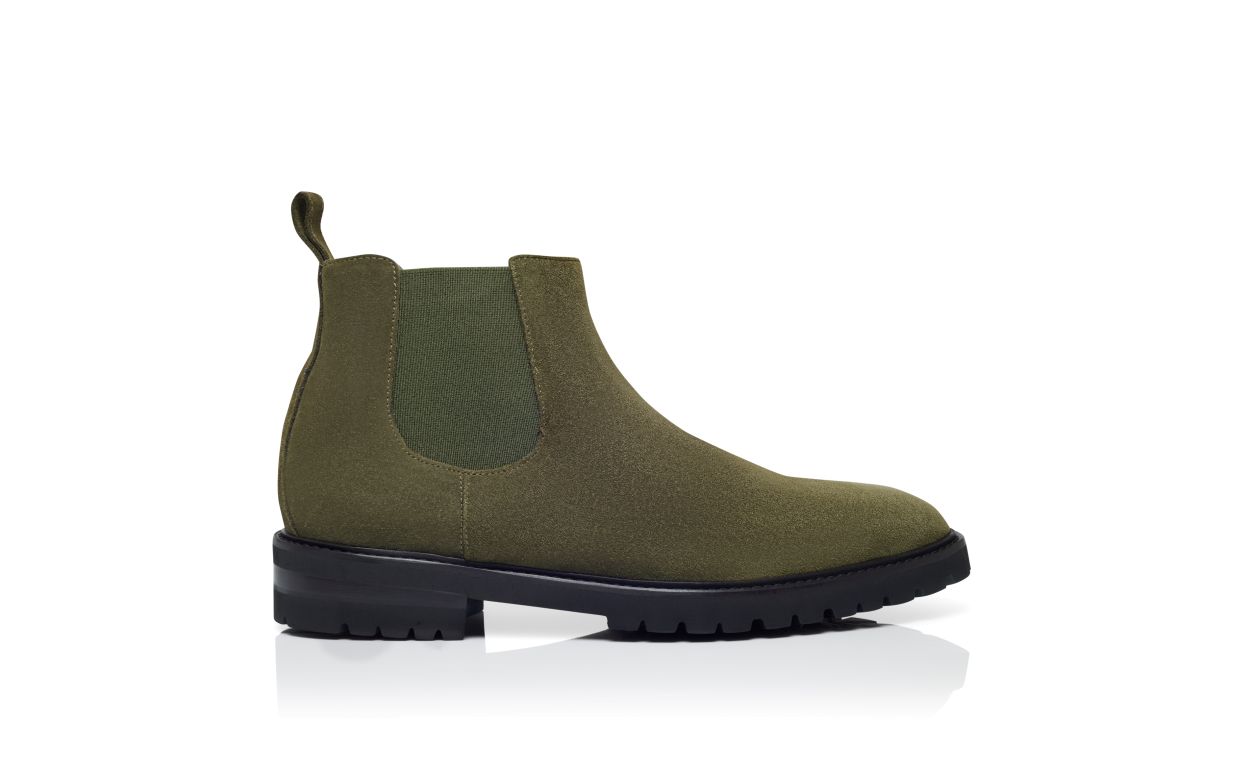 Khaki Suede Ankle Boots