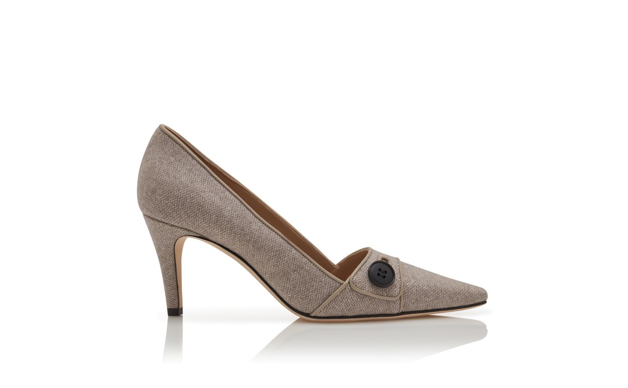 Light Brown and Grey Wool Pumps