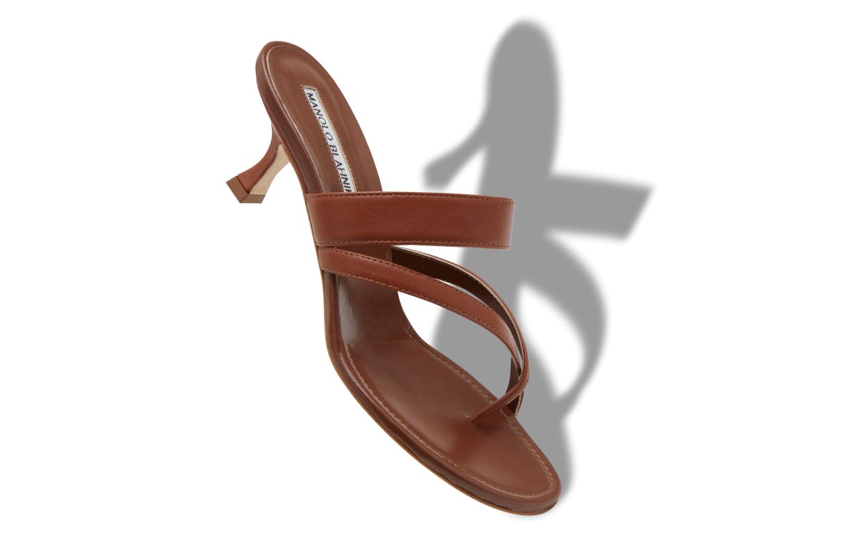 Brown Nappa Leather Mules