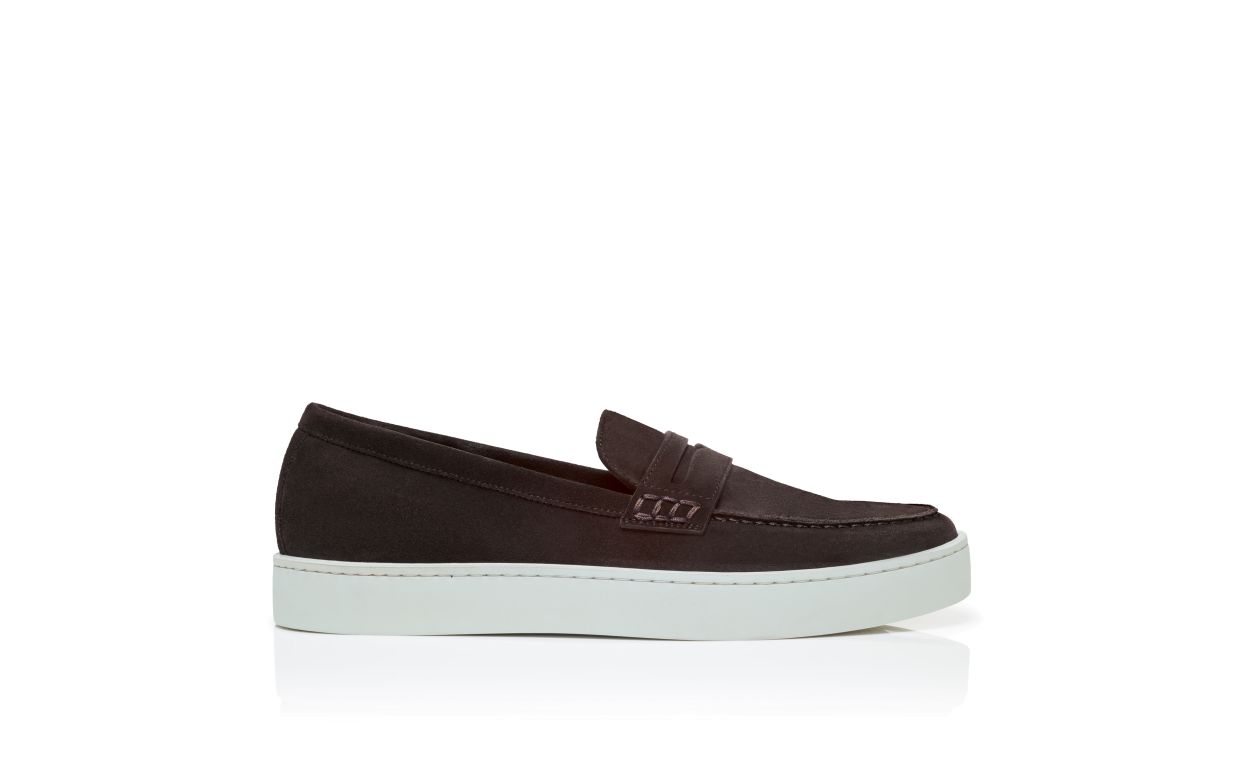 Dark Brown Suede Slip-On Loafers