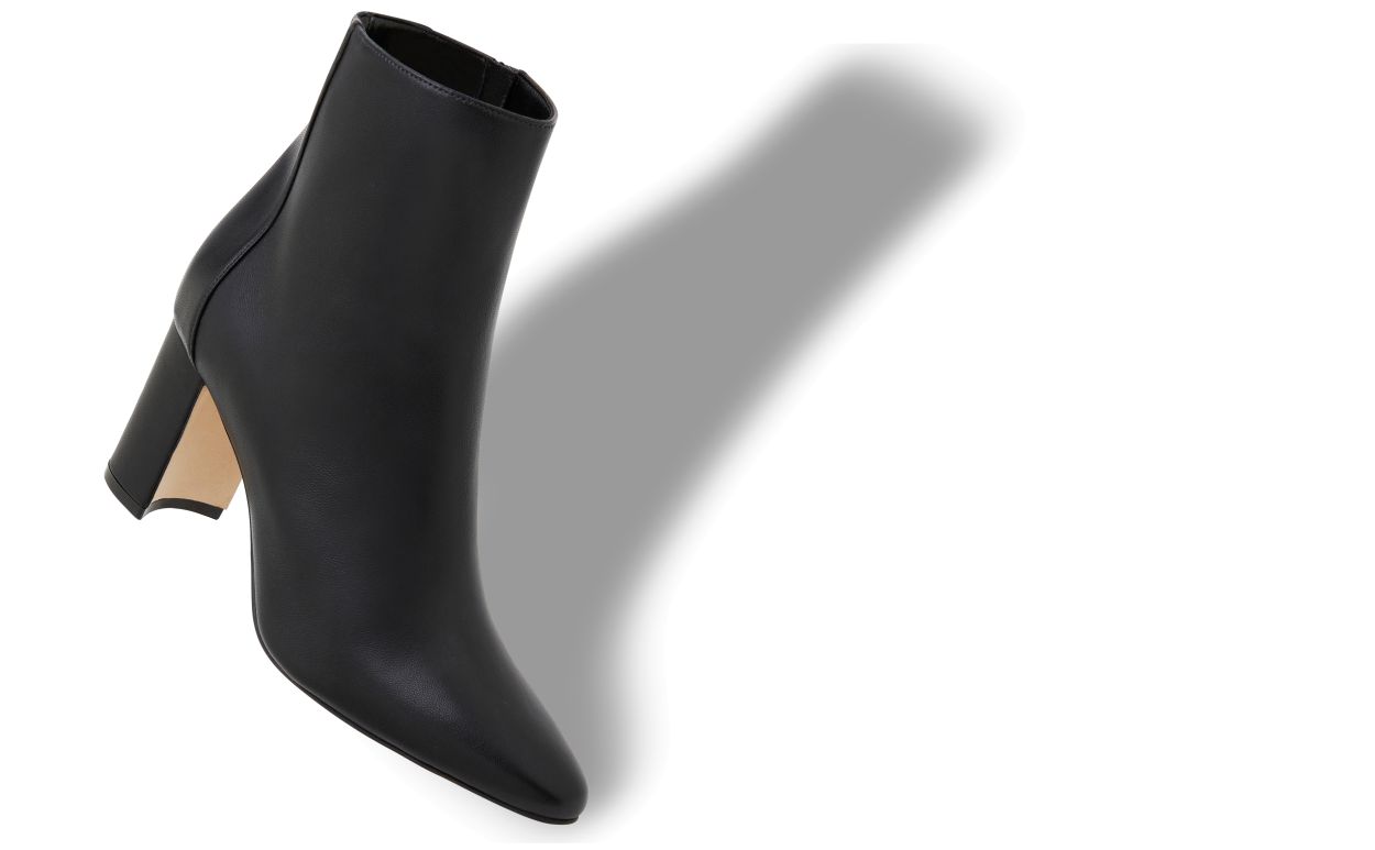 Black Nappa Leather Ankle Boots