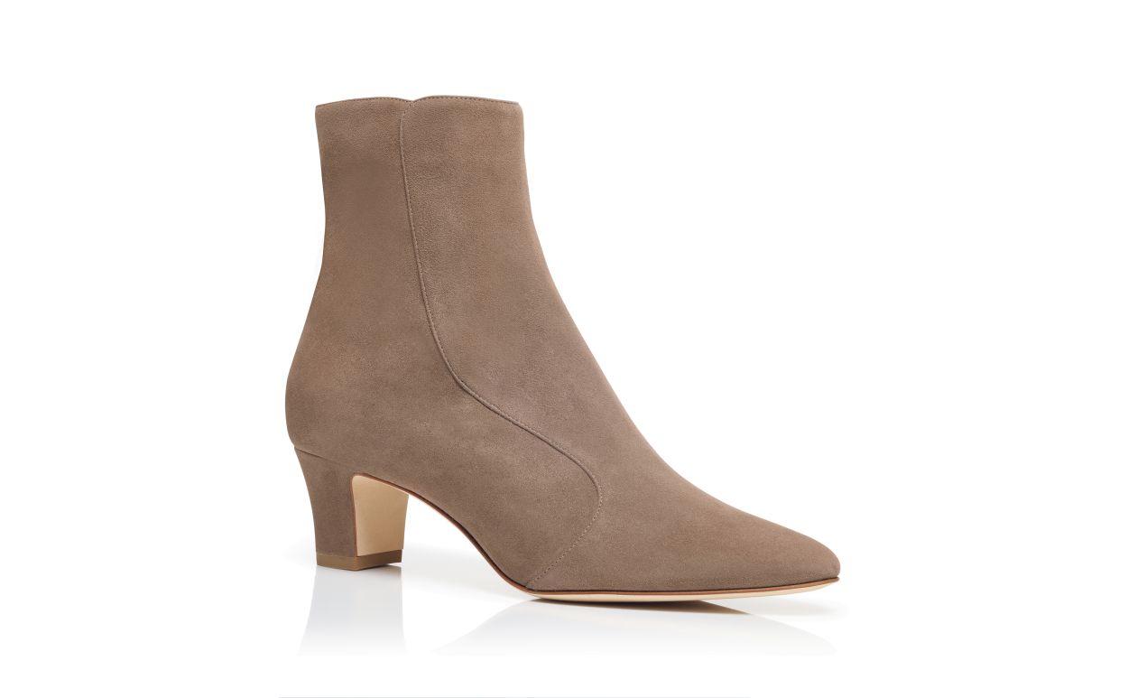 Light Brown Suede Ankle Boots