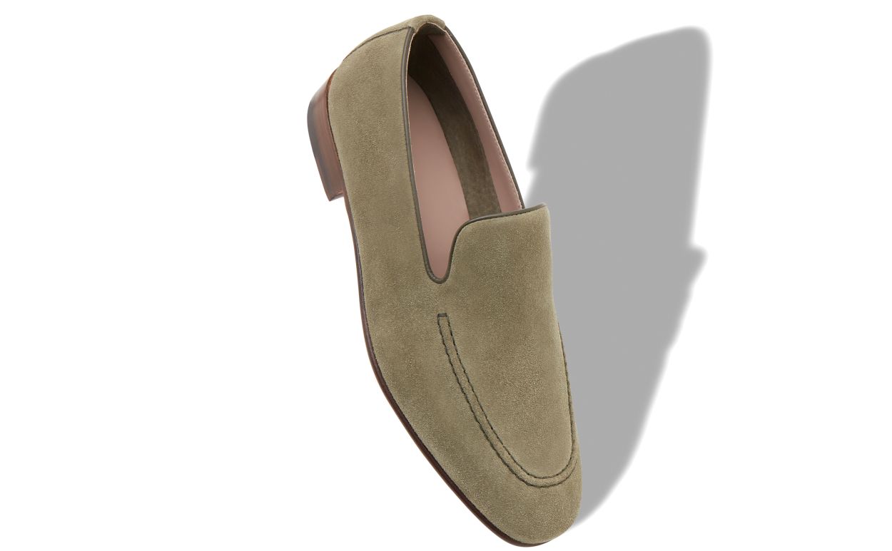 Khaki Suede Loafers