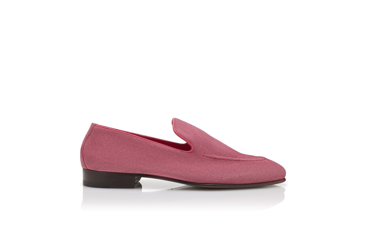 Dark Pink Suede Loafers