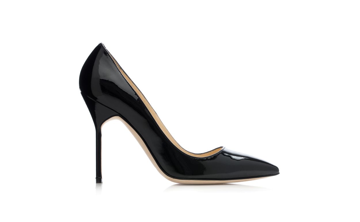 Black Patent Pointed Toe Pumps