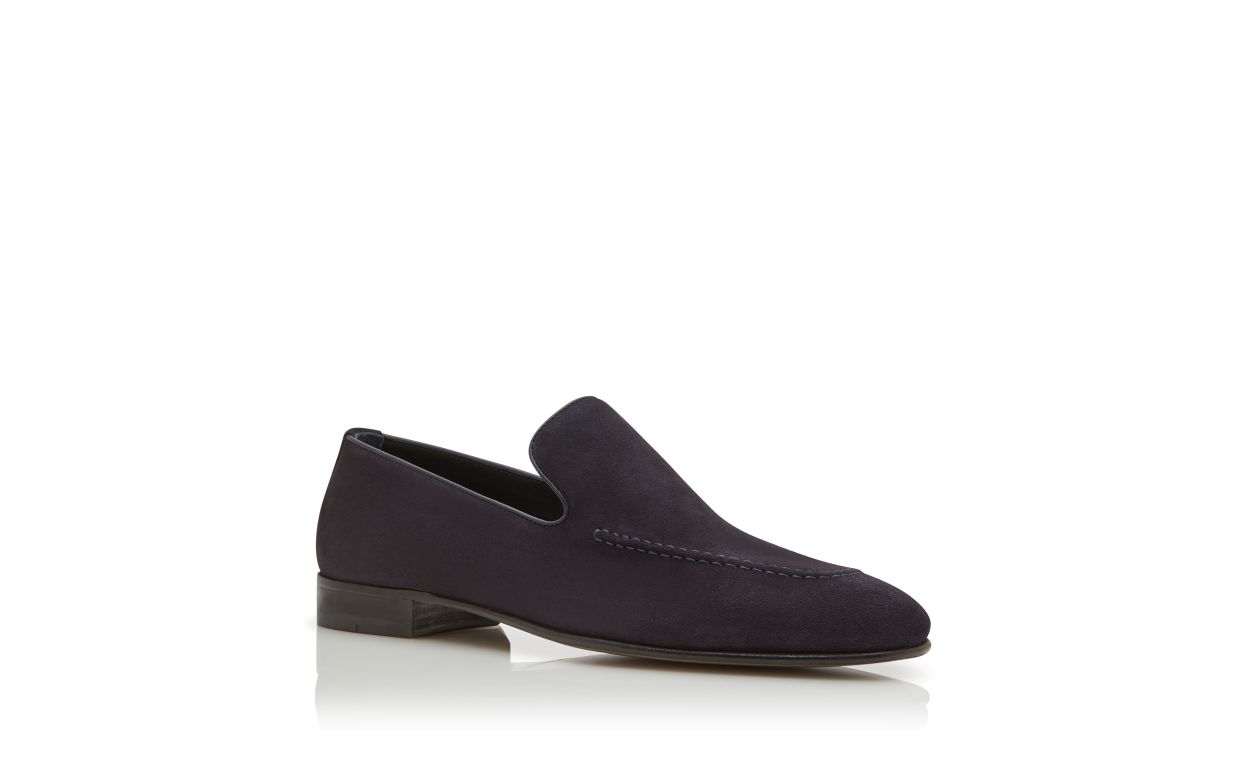 Navy Blue Suede Loafers