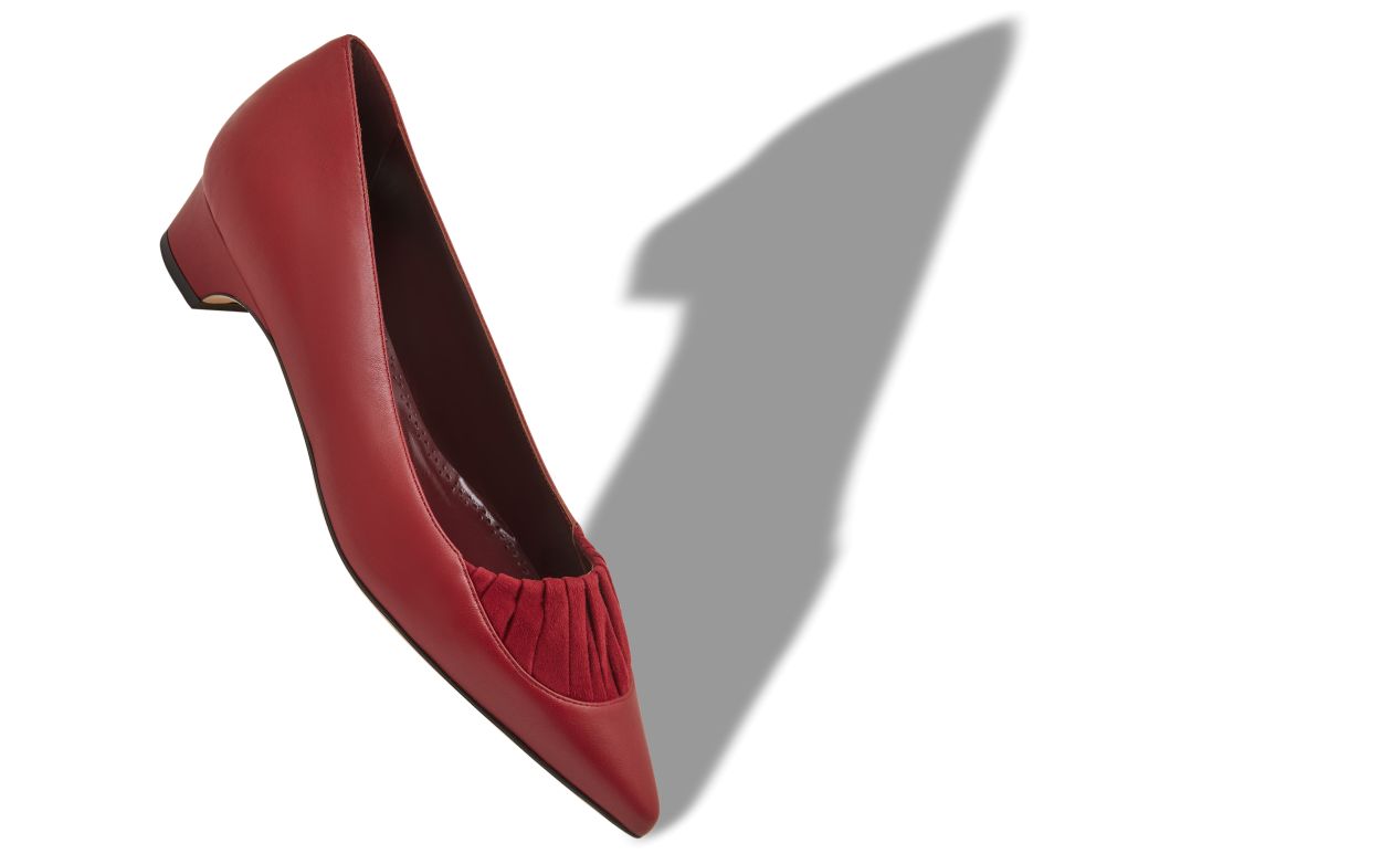 Red Nappa Leather Pumps