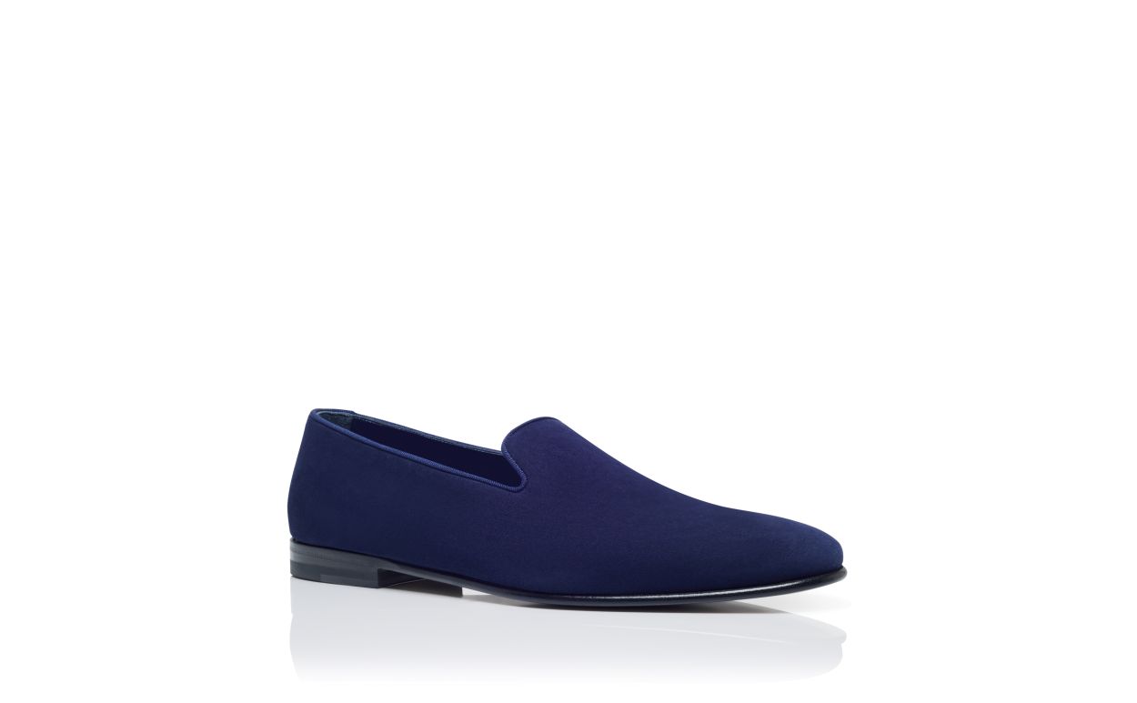 Navy Blue Suede Loafers