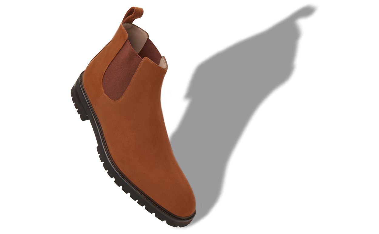 Brown Calf Suede Chelsea Boots