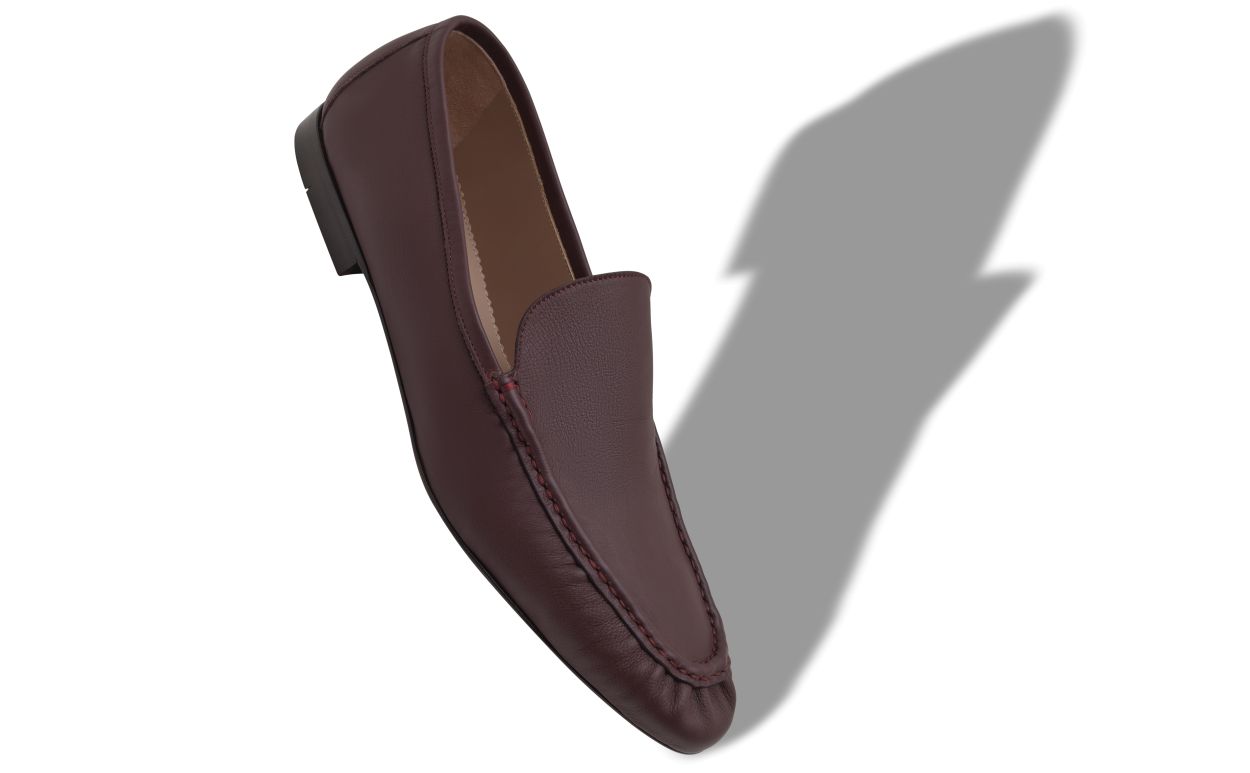 Dark Red Calf Leather Loafers