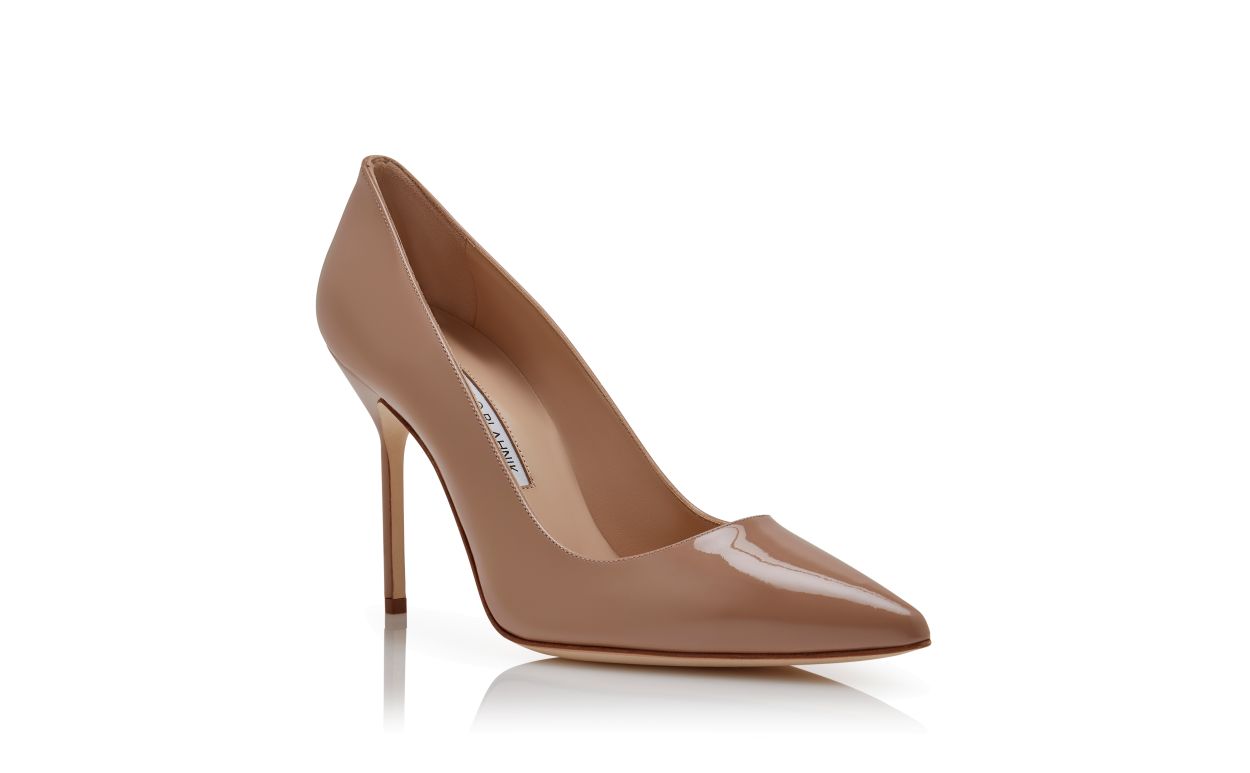 Dark Blush Patent Leather Pointed Toe Pumps