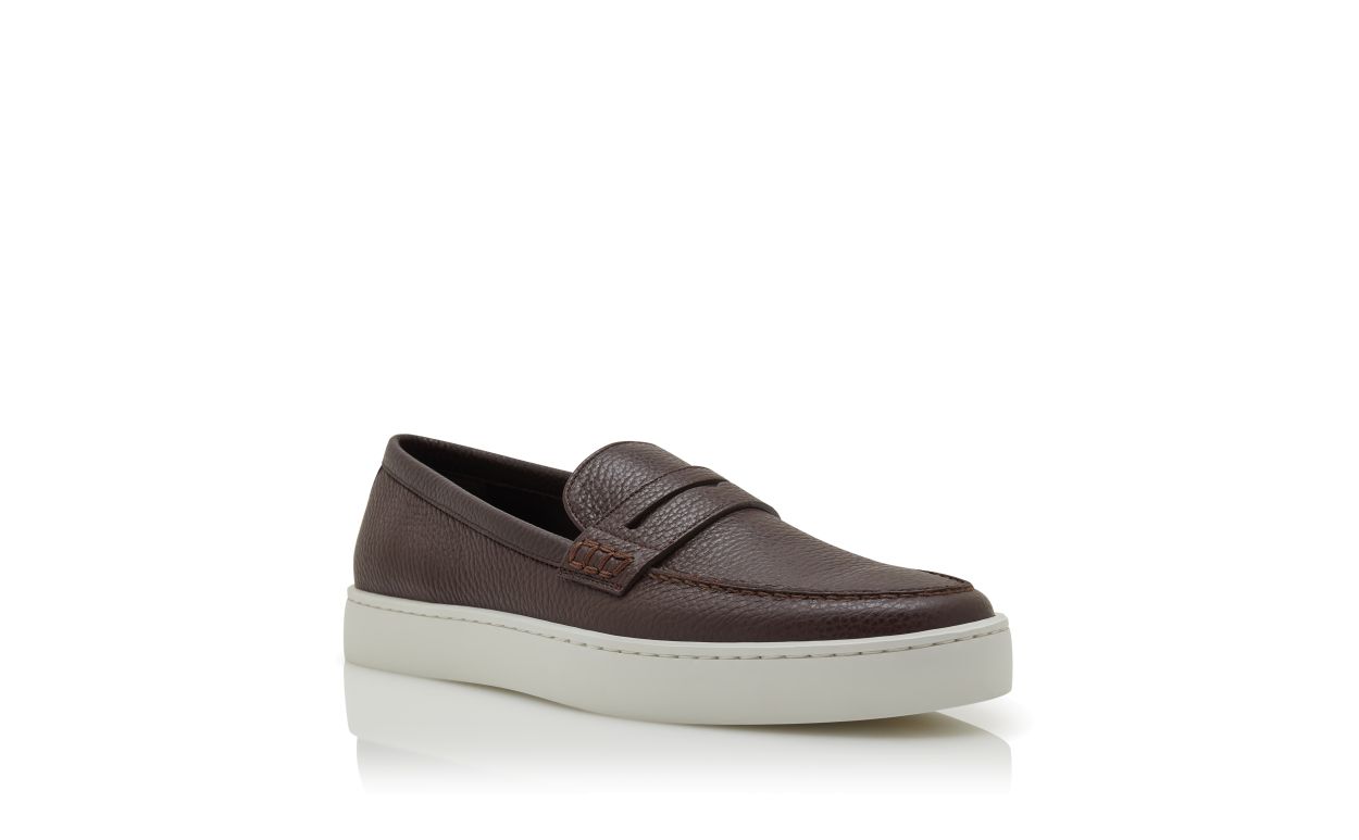 Dark Brown Calf Leather Slip-On Loafers