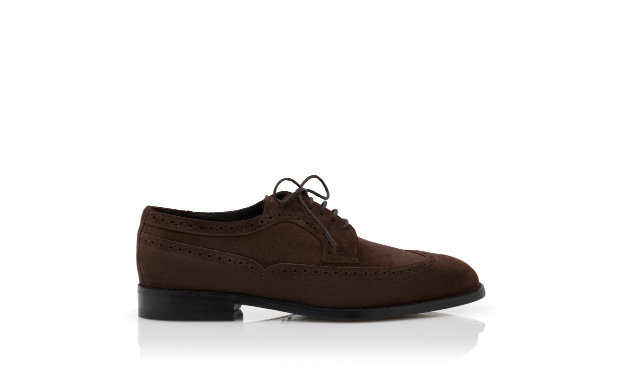 Dark Brown Suede Lace-Up Derbys