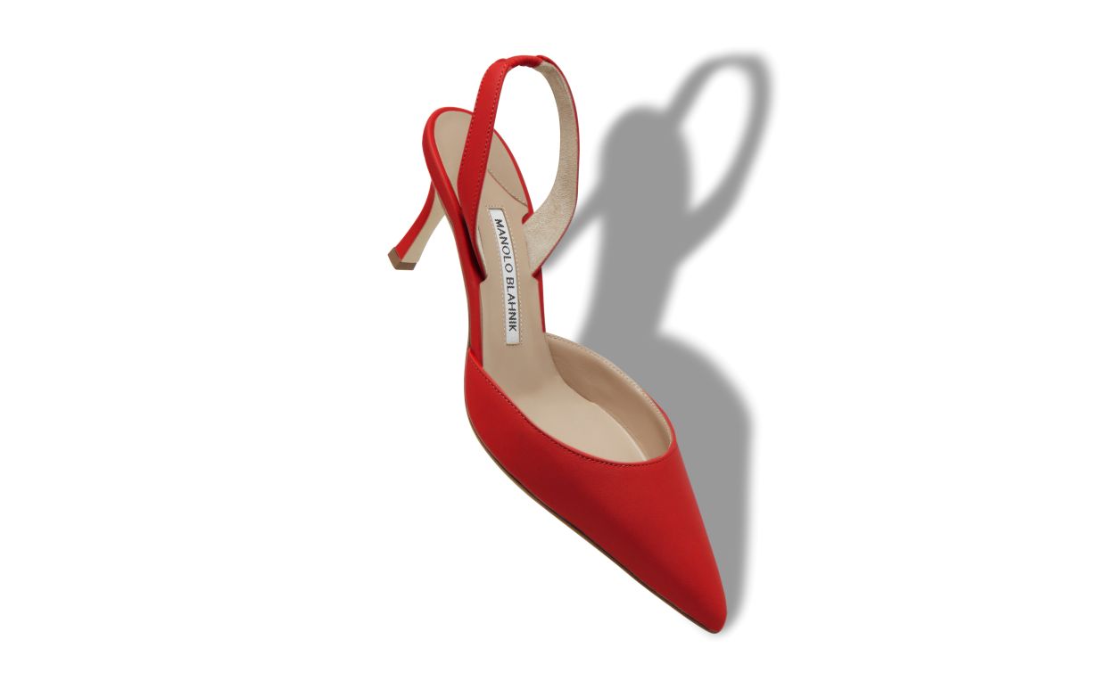 Red Nappa Leather Slingback Pumps