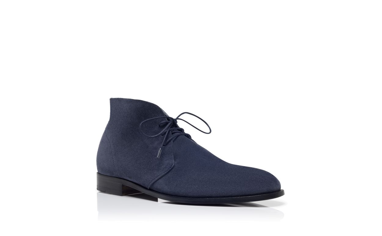 Navy Blue Suede Desert Boots