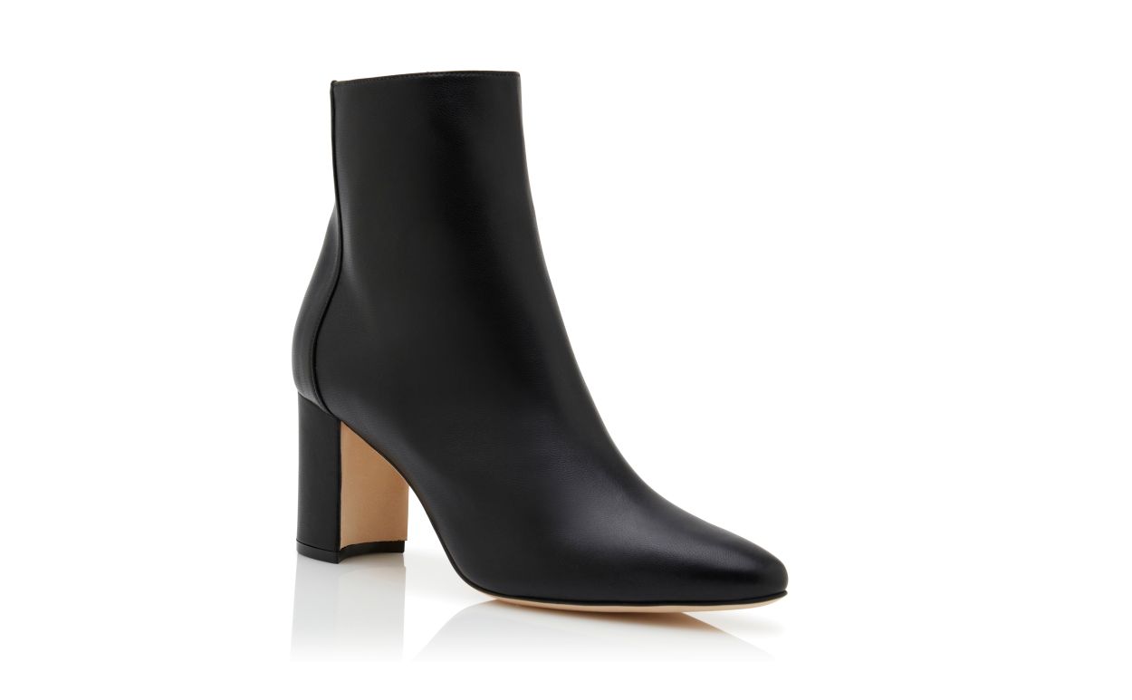 Black Nappa Leather Ankle Boots