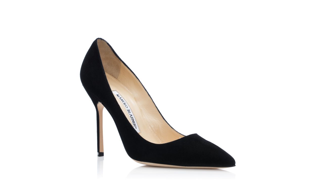 Black Suede Pointed Toe Pumps