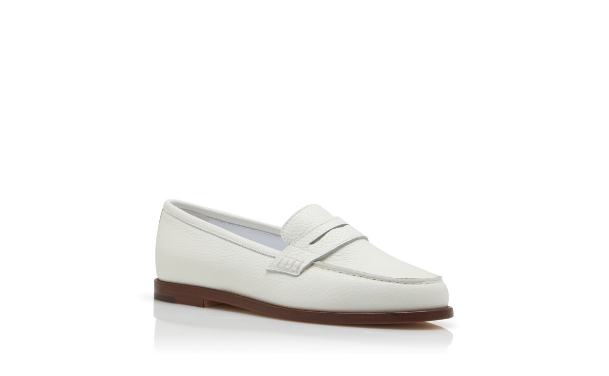 White Calf Leather Penny Loafers