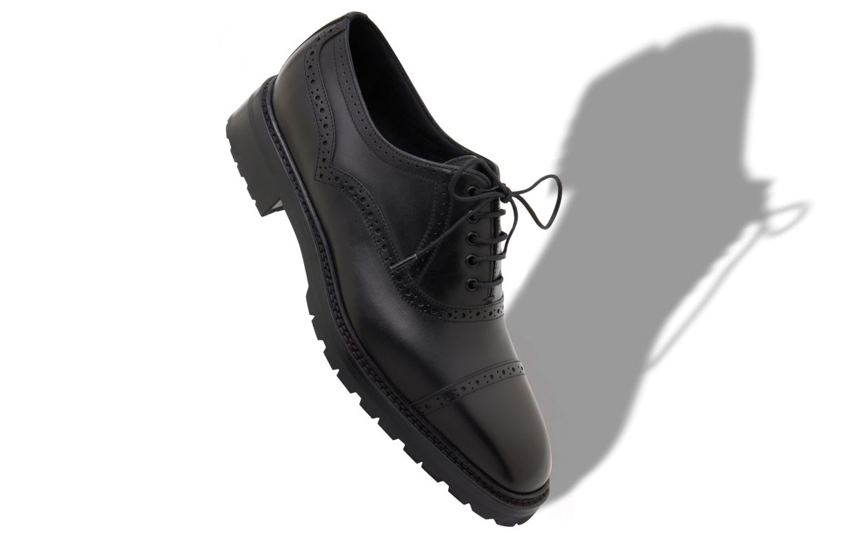 Black Calf Leather Lace-Up Shoes