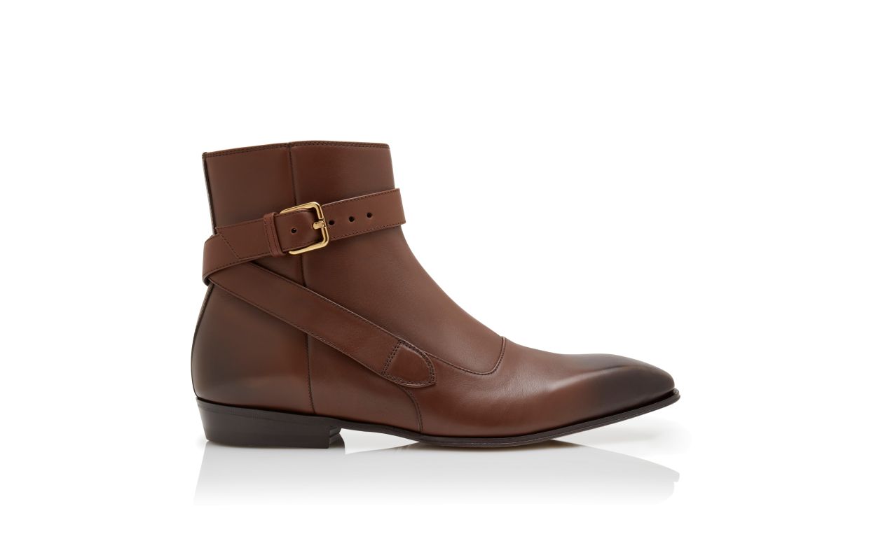 Brown Calf Leather Ankle Boots