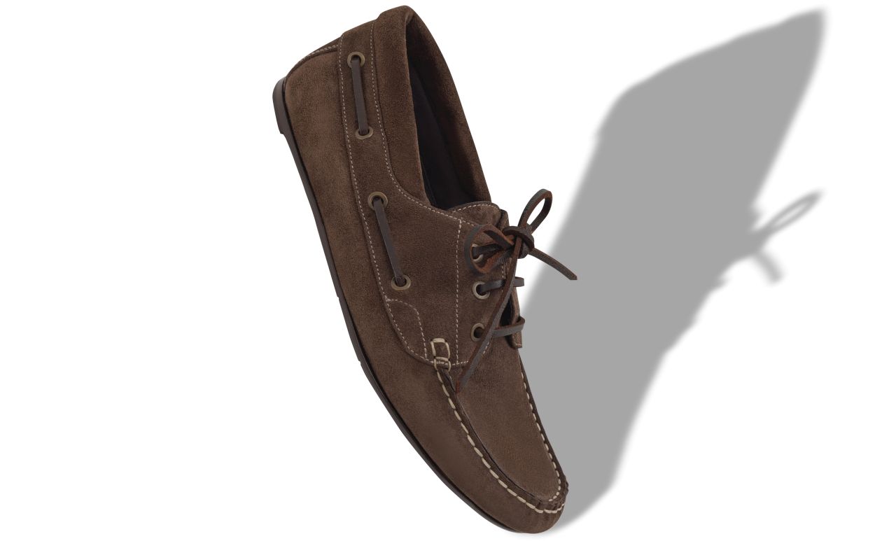 Dark Brown Suede Boat Shoes