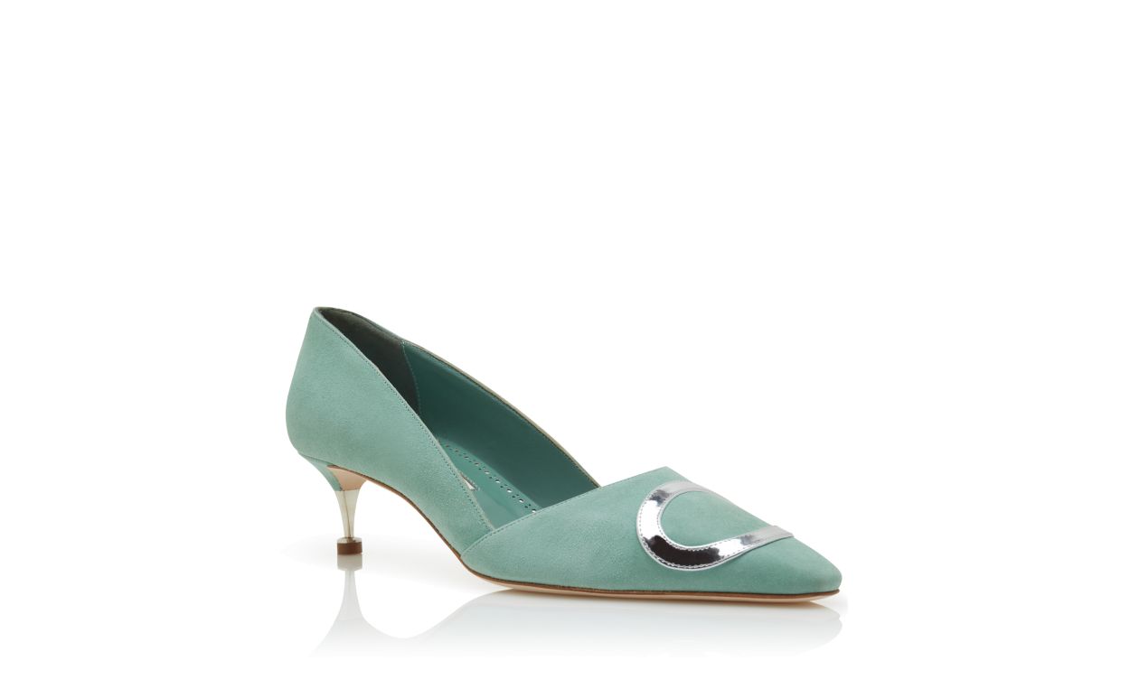 Green Suede Pumps
