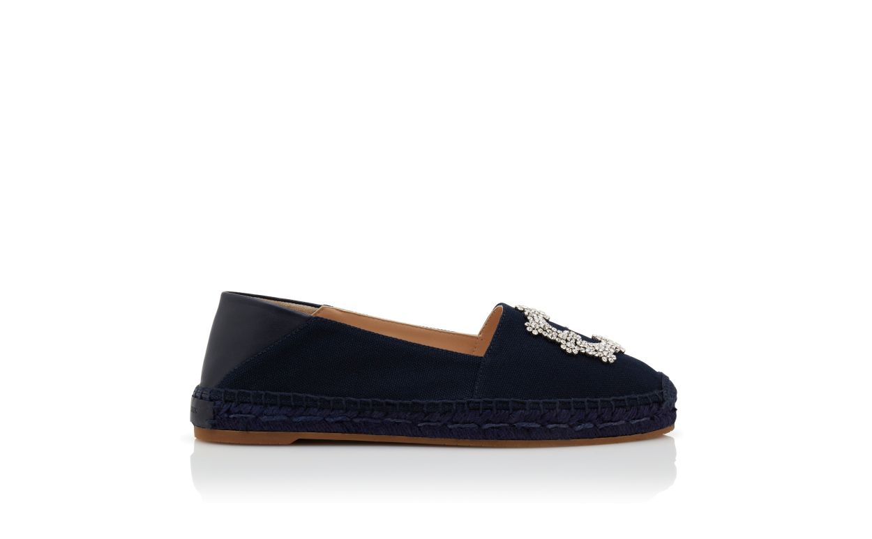 Navy Blue Cotton Espadrilles