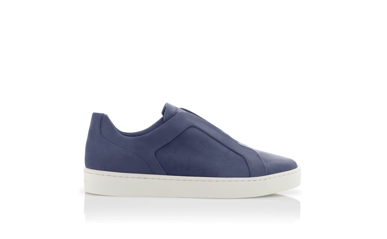 Navy Blue Calf Leather Sneakers