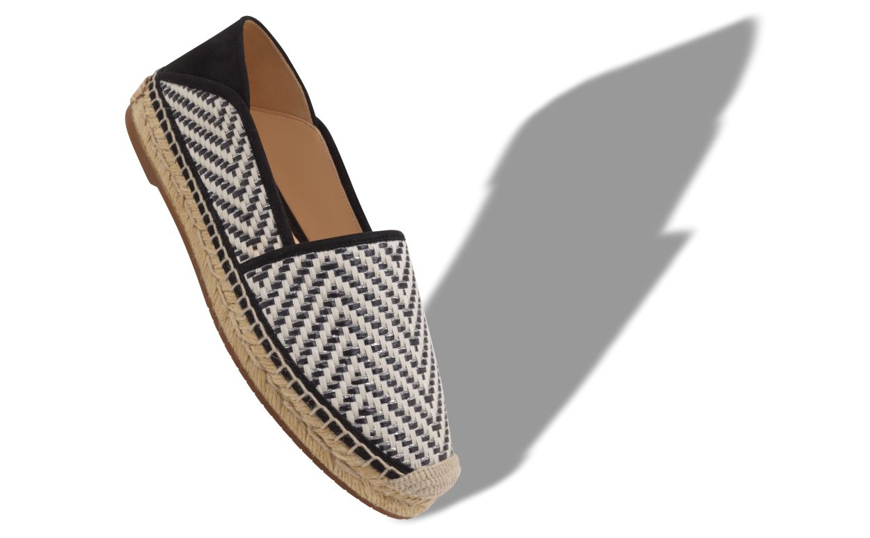 Black and White Raffia Espadrilles