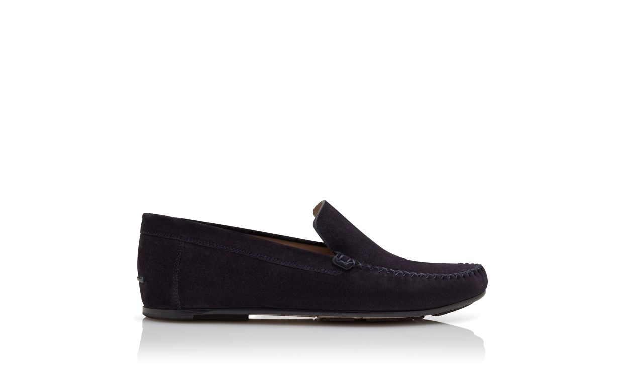 Navy Blue Suede Slippers