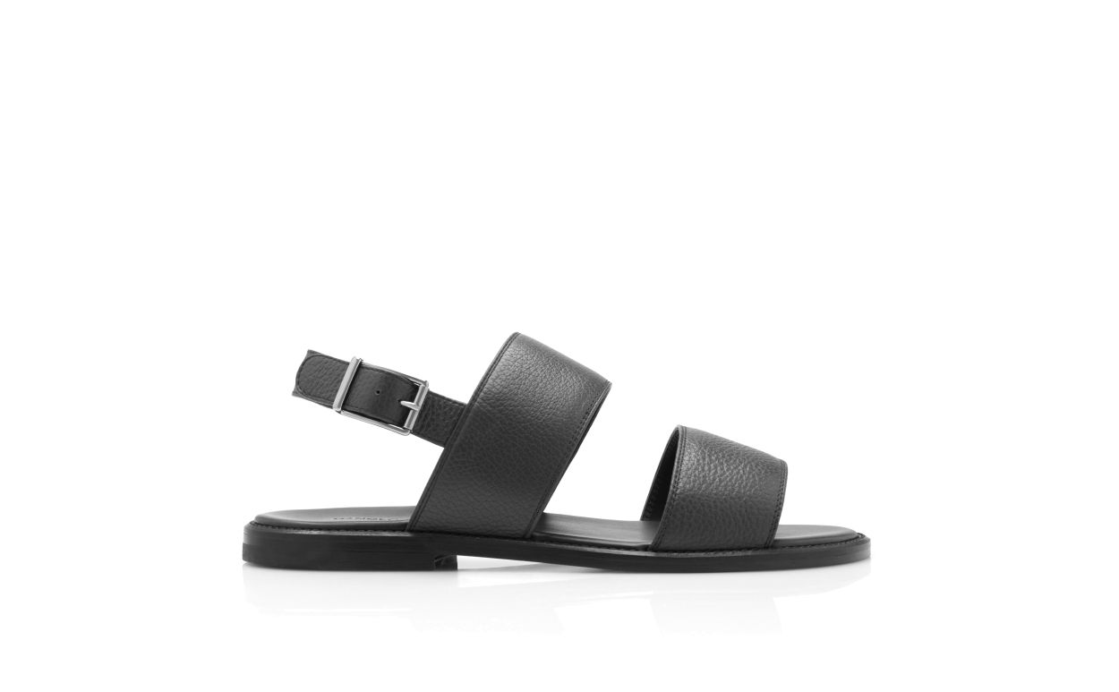 Black Calf Leather Sandals