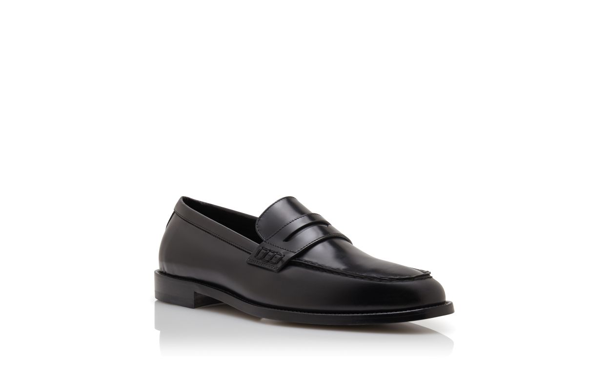 Black Calf Leather Penny Loafers