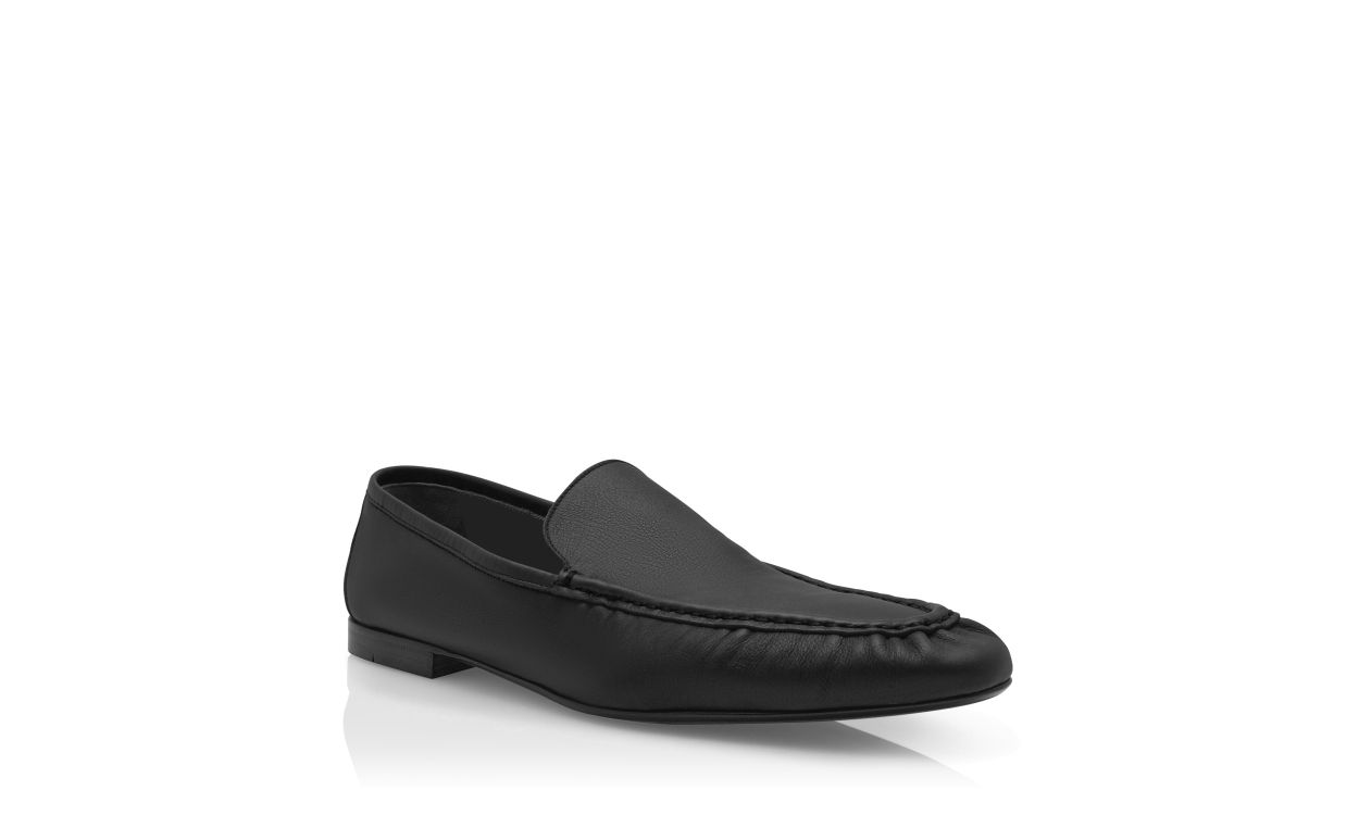 Black Calf Leather Loafers