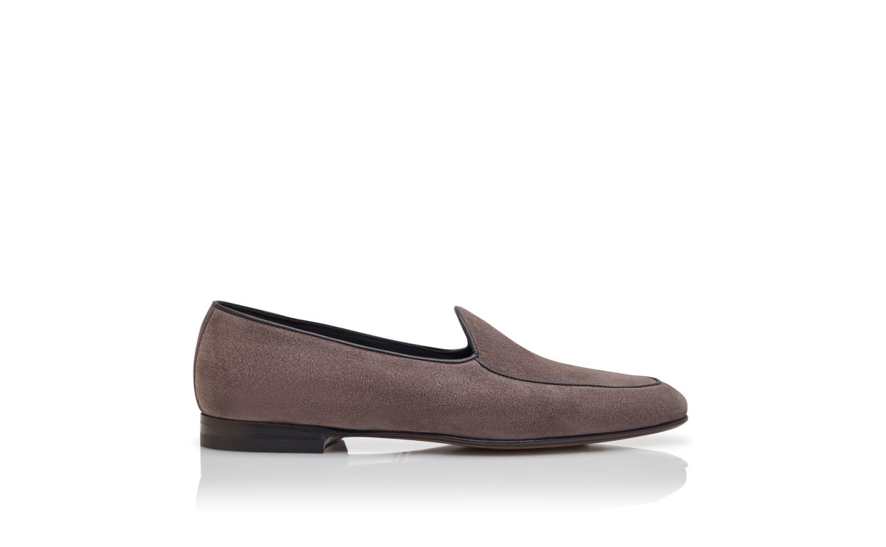 Grey Suede Loafers
