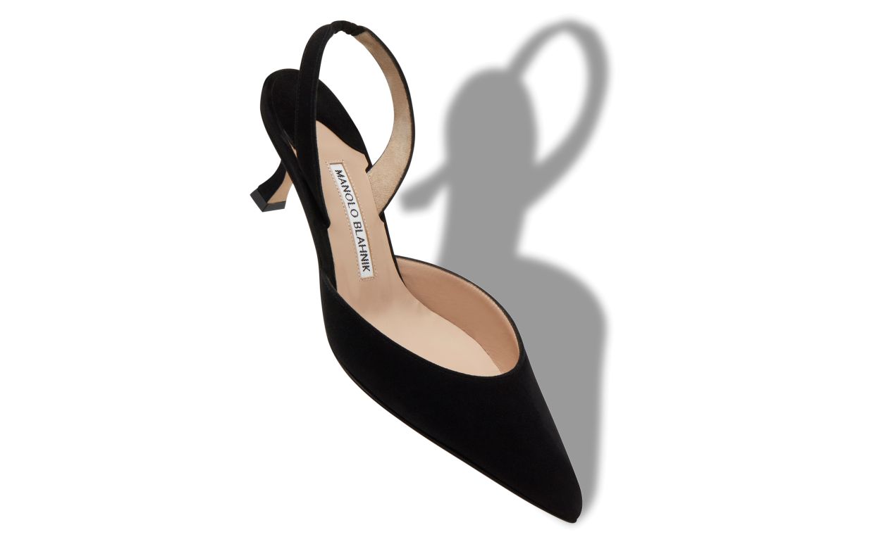 Black Suede Slingback Pumps