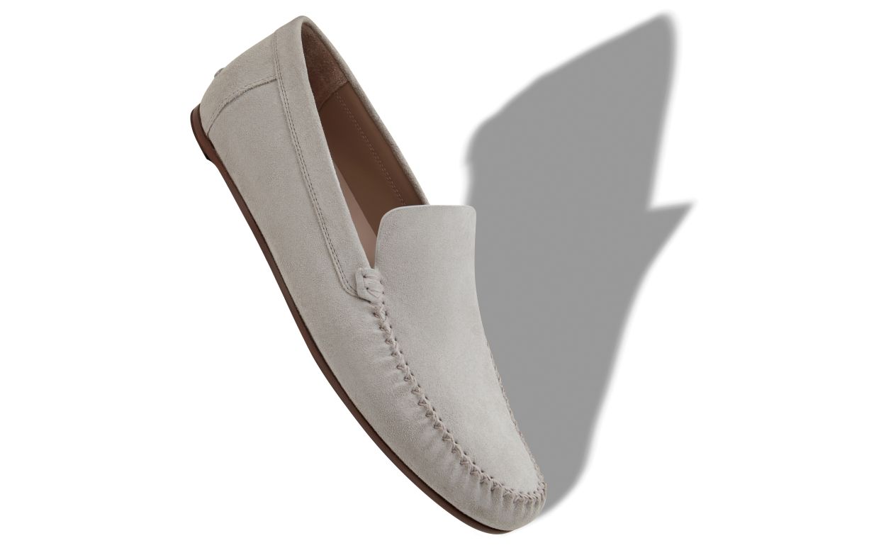 Light Grey Suede Slippers