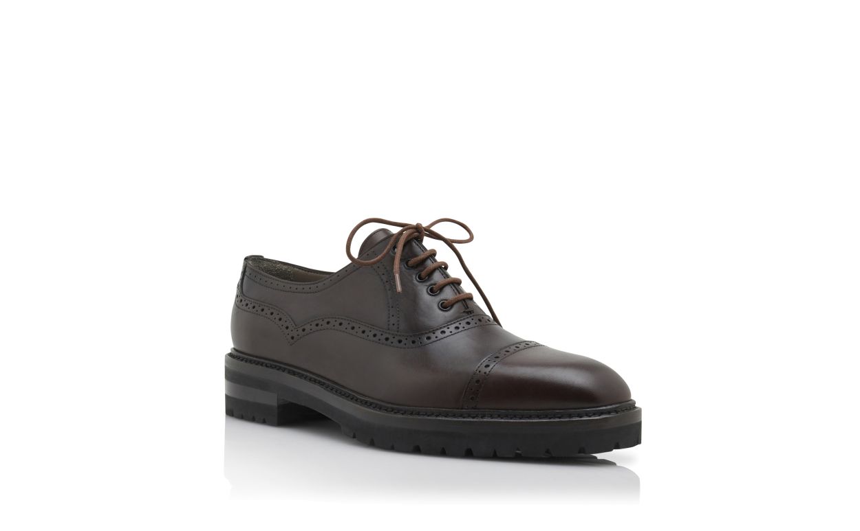 Dark Brown Calf Leather Lace Up Shoes