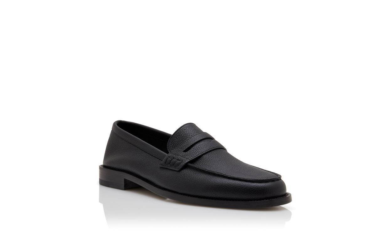 Black Calf Leather Penny Loafers