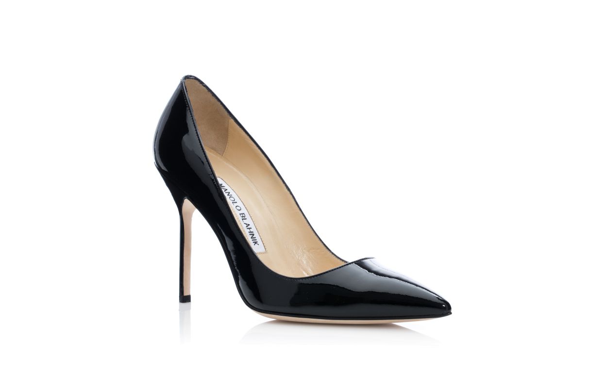 Black Patent Pointed Toe Pumps