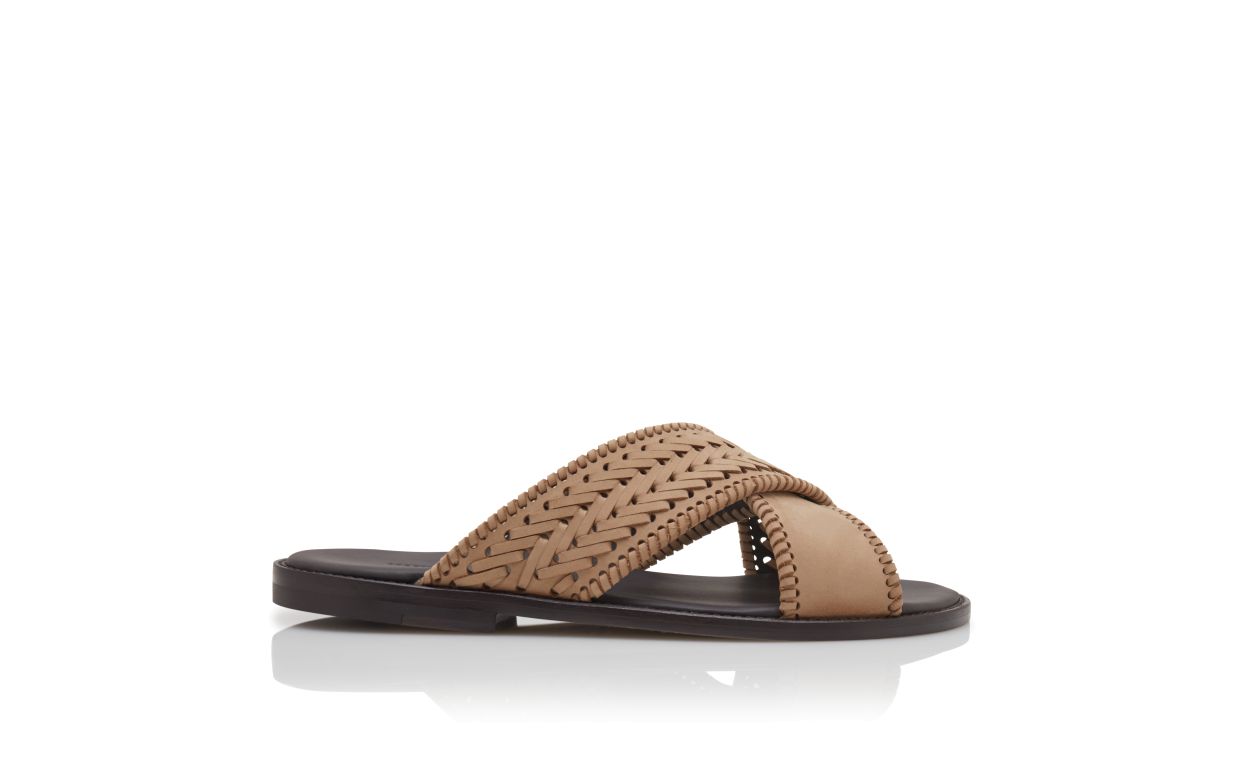 Light Brown Nubuck Woven Sandals
