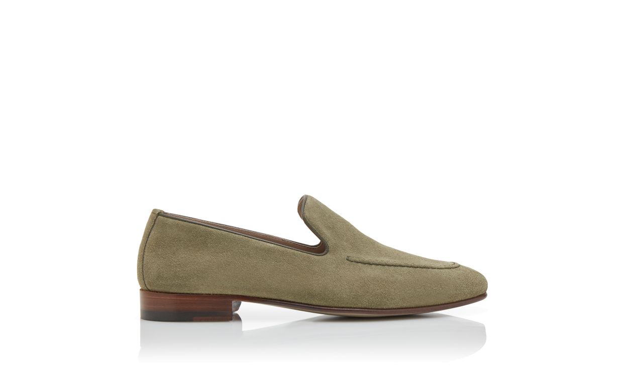 Khaki Suede Loafers